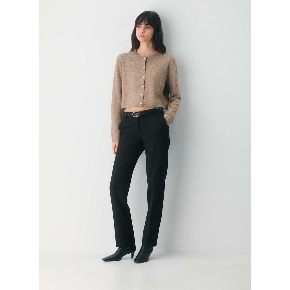 Aritzia Wilfred SoftSpoke Sicily crop Cardigan Size S Nomad Taupe wool cashmere
